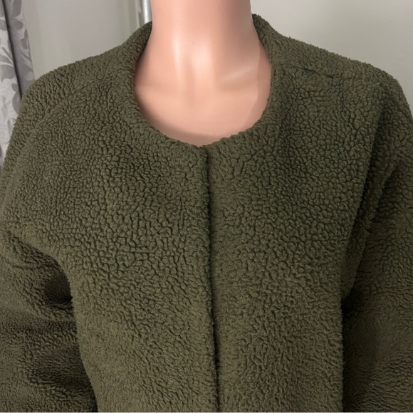 MADEWELL Women’s Forest Green Bonded Sherpa Cocoon Coat - Picture 7 of 13